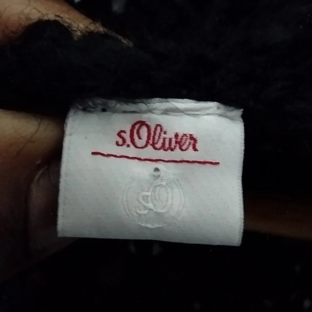 S.Oliver Knit Faux Fur Trim Open Front Cardigan